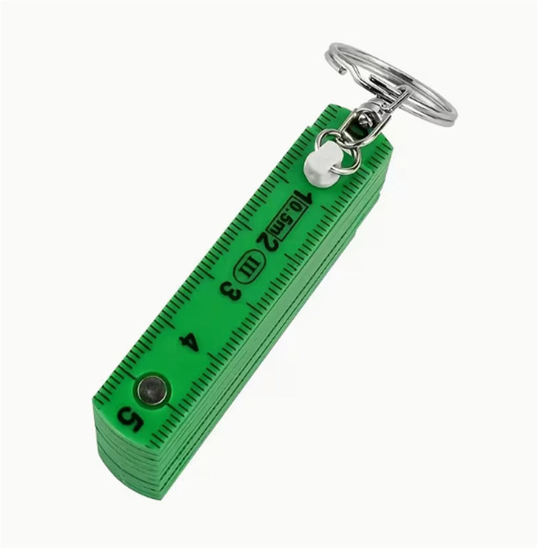 1pc Multifunctional ABS Plastic Folding Ruler,45cm/17.72in,10-Fold with Keychain,Compact and Portable,Folding Ruler Drawing Tool