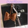 Handmade Pearl Butterfly Heart Bag Charm With Brown Bow For Fashion Accessories