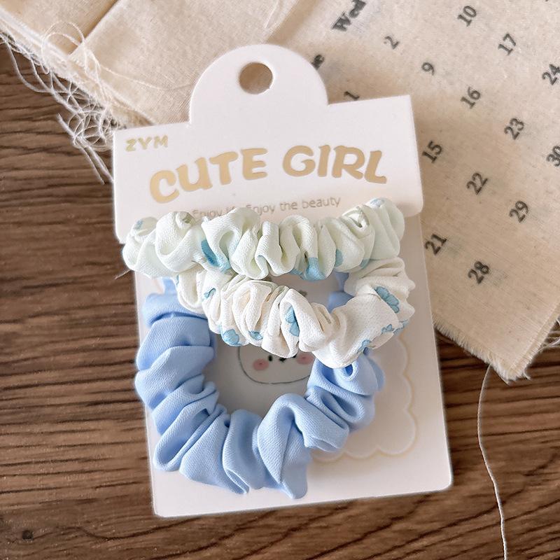 3 шт. Синие эластичные резинки для волос для девочки, резинки для волос, детские держатели для хвостика, резинки, аксессуары для волос, детские головные уборы