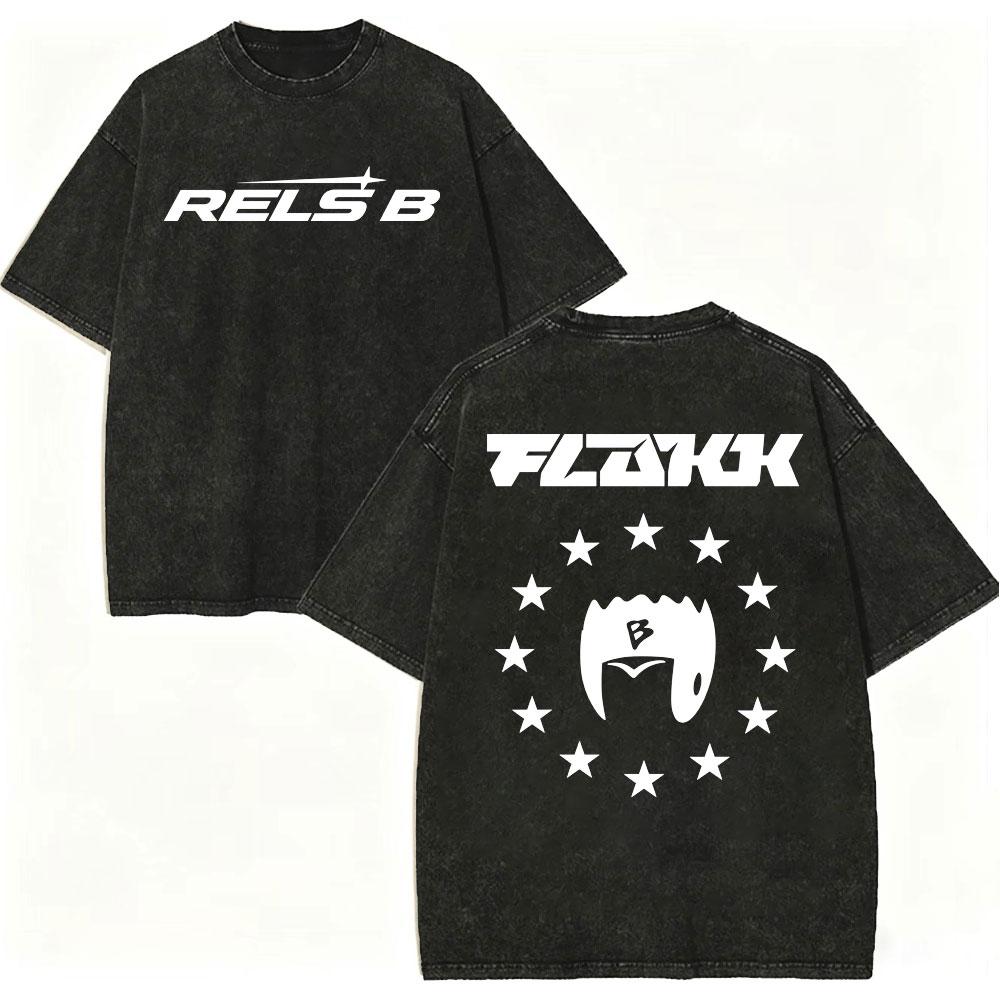 Vintage Washed Rapper Rels B Graphic T Shirts High Street Fashion Trend Short Sleeve Tshirt Unisex Casual Loose Cottontshirts