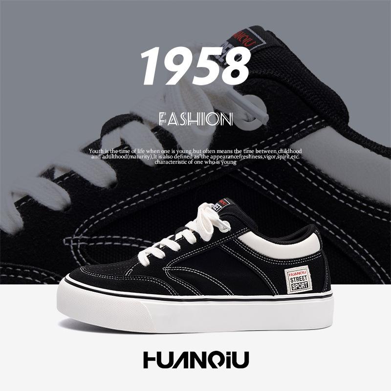 Глобальные черные классические парусиновые туфли, подходящие по цвету, весенний дизайн, чувство универсальности, толстая подошва, увеличивающая высоту доски, туфли ZHQ-XA222