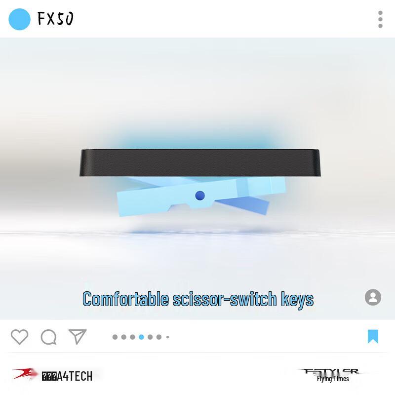 A4TECH FX50 Тонкая проводная клавиатура с ножничными переключателями