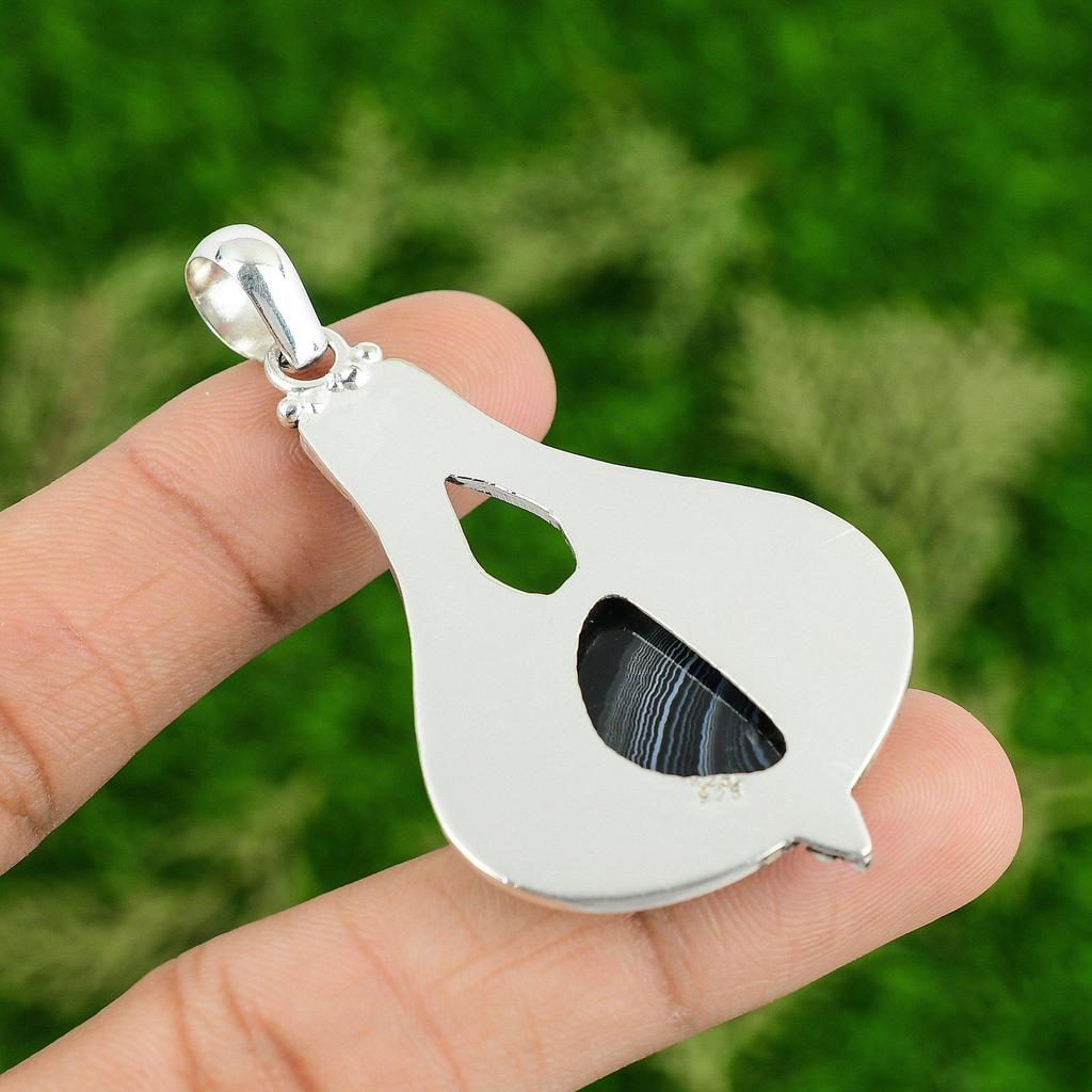 Daughters Day Sale 925 Sterling Silver Sardonyx Gemstone Wedding Pendant Jewelry