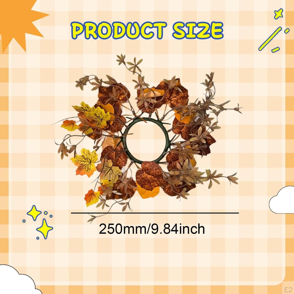 Fall Wreath 25cm Festival Table Decorative Harvest Thanksgiving Decor