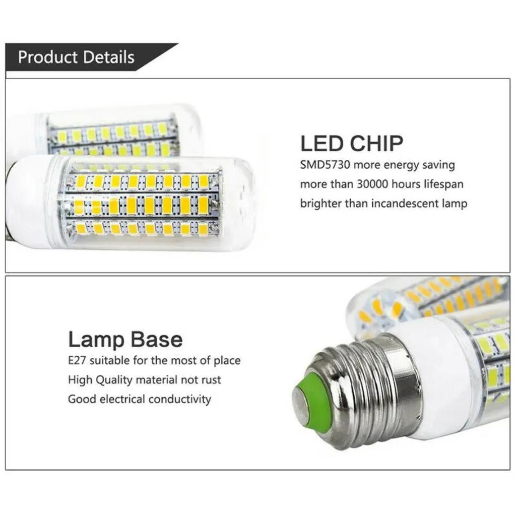 HOMZY 7-15W E27 LED Lamp E14 LED SMD5730 220V Corn Light Bulbs 24 36 56 72 LEDs Lamparas LED Chandelie for Home Decor Ampoule Led Light