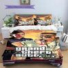 Постельное белье с узором Grand Theft Auto, Комплект с одеялом, Пододеяльник, Наволочка, Домашний подарок на день рождения (1 пододеяльник + 2 наволочки, без наполнителя)