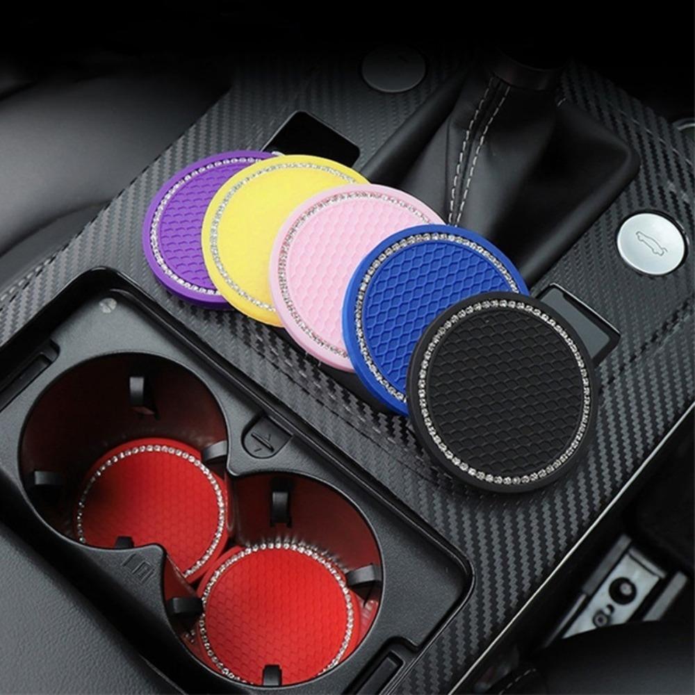 PVC Beverage Coaster Anti-Slip Drink Holder New Bling Car Coasters