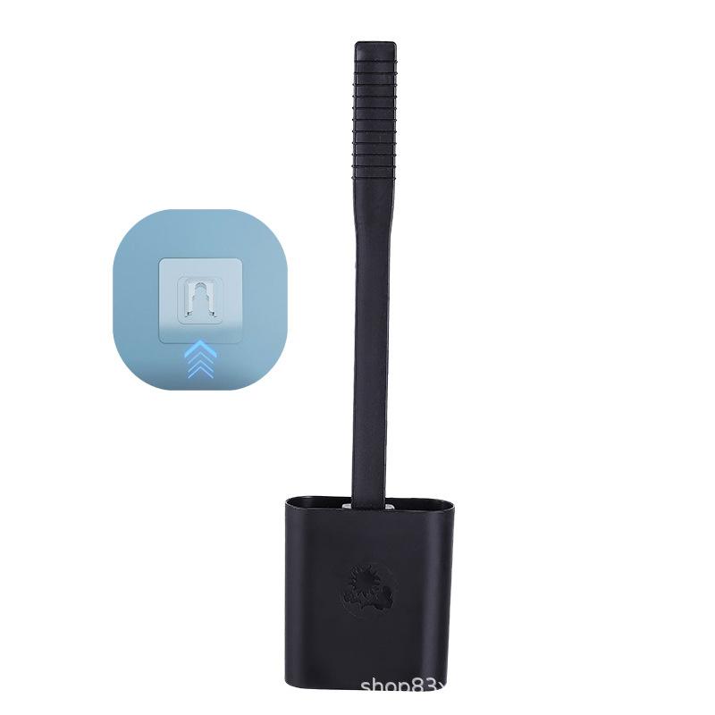Flexible Silicone Toilet Brush With Holder Leakproof Soft Toilet Bowl Cleaner Brush Bathroom Wall Mounted Cleaning WC Tool