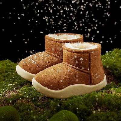 Детская хлопковая обувь, зимние детские полусапожки, нескользящие плюшевые и теплые детские зимние сапоги для мальчиков и девочек