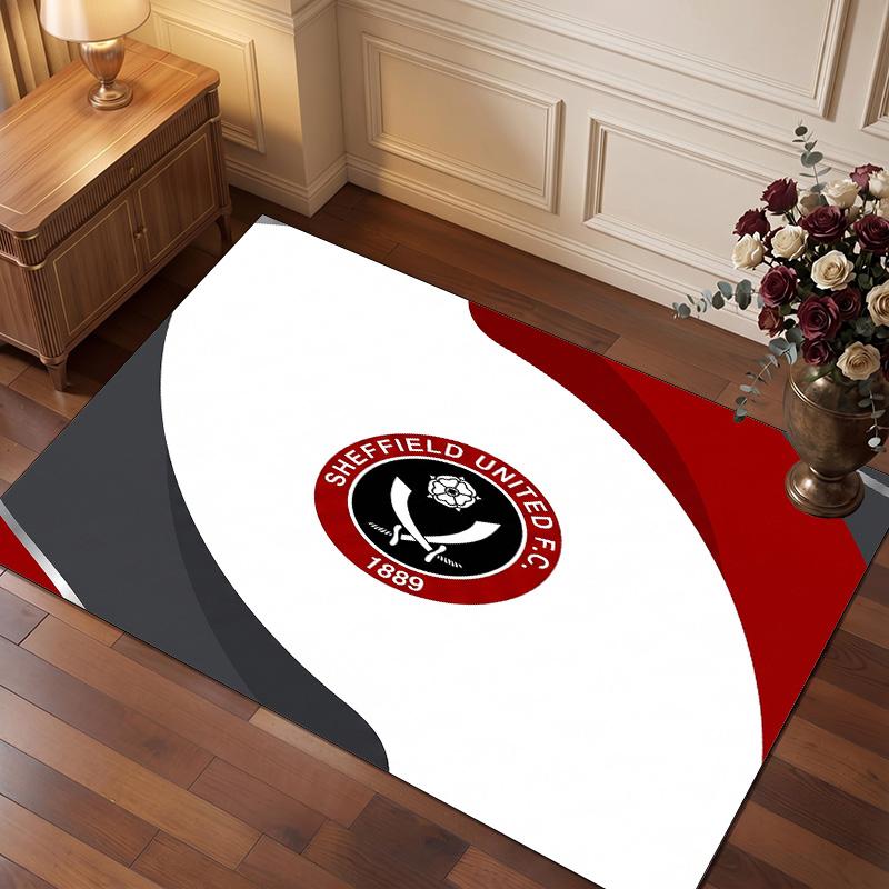 Футбольный принт Sheffield United, Ковер из хрустального бархата, Удобный, Впитывающий воду, Нескользящий, Ковер для пола в помещении