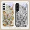 Элегантная розовая бабочка Для Samsung S26 S22 S8 S9 S10 S20 Ultra S21 Pro S22 Plus S23 FE S24Ultra S25 Edge S24+ Стеклянный чехол для телефона