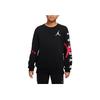 Jordan Logo Print Crew Neck Pullover Long Sleeve Sweatshirt Kids Sweatshirt Black DV0870-010