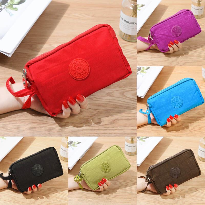 Vogue Three-Layer Coin Zipper Phone Bag 2019 New High Quality Hot Sale Solid Fashion Popular 1PC Card Short Wallet Key Purse Women Canvas
