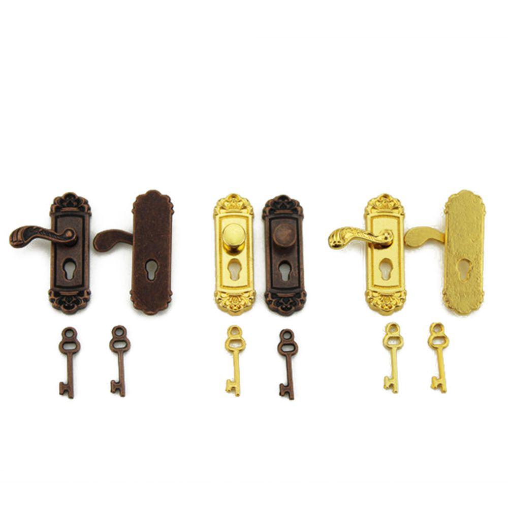 1pc Funny Retro Vintage Mini 1/12 Dollhouse Miniature Key Door Lock