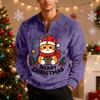 Men's Casual Christmas Print Zip-Up Sweatshirt for Holiday Parties and Everyday Wear