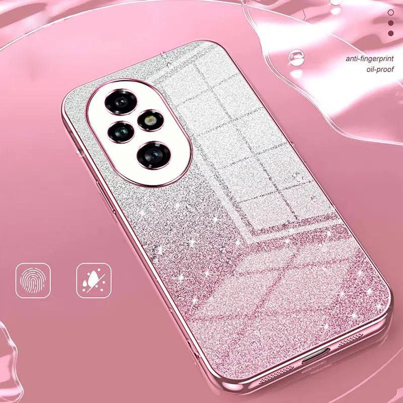 Модный чехол с блестками и гальваническим покрытием для Huawei Honor 200 Lite X8 X6 X6s X8a, противоударный блестящий чехол Honor200pro