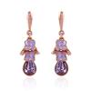 Женские подвесные серьги Estele с розовым золотом фиолетового цвета