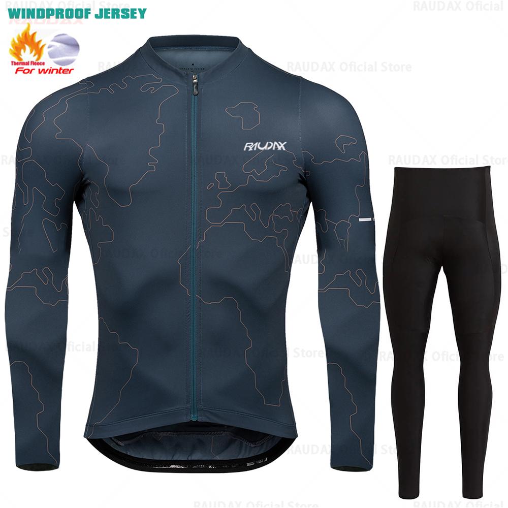 2026 Winter Velvet Warm Cycling Suit Set Thermal Fleece Clothing Sets Top Cycling Jersey Sport Bike MTB Riding Clothing Warm Jackets for Man