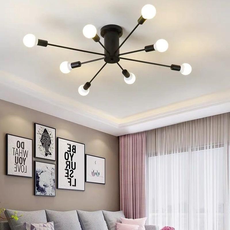 Многополюсный потолочный светильник с головкой 6/8/10, ретро промышленный лофт, скандинавский купольный светильник, освещение для украшения дома (лампочка не входит в комплект)