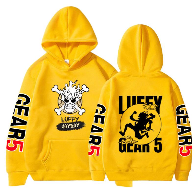 New fifth-gear Luffy printed sweater ONE PIECE animation peripheral long-sleeved hoodie fleece top
