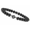 Black White Stone 26 Letters Bracelet Handmade DIY for Women Men Couple Jewelry Friendship Lucky Bead Elastic Bracelet Kids Gift