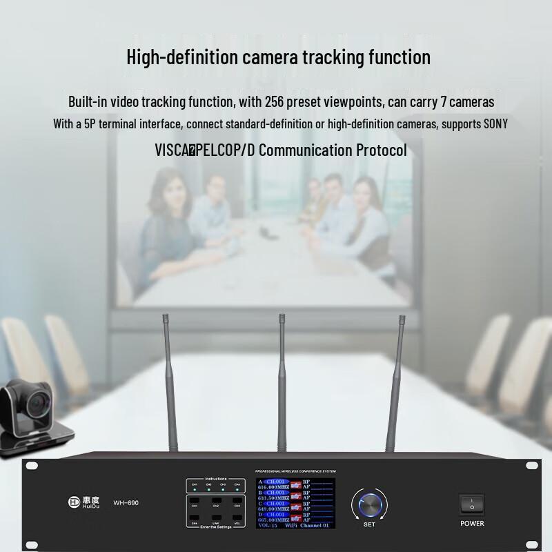 HUIDU WH-690 Wireless Video Tracking Conference Microphone System (CN version)