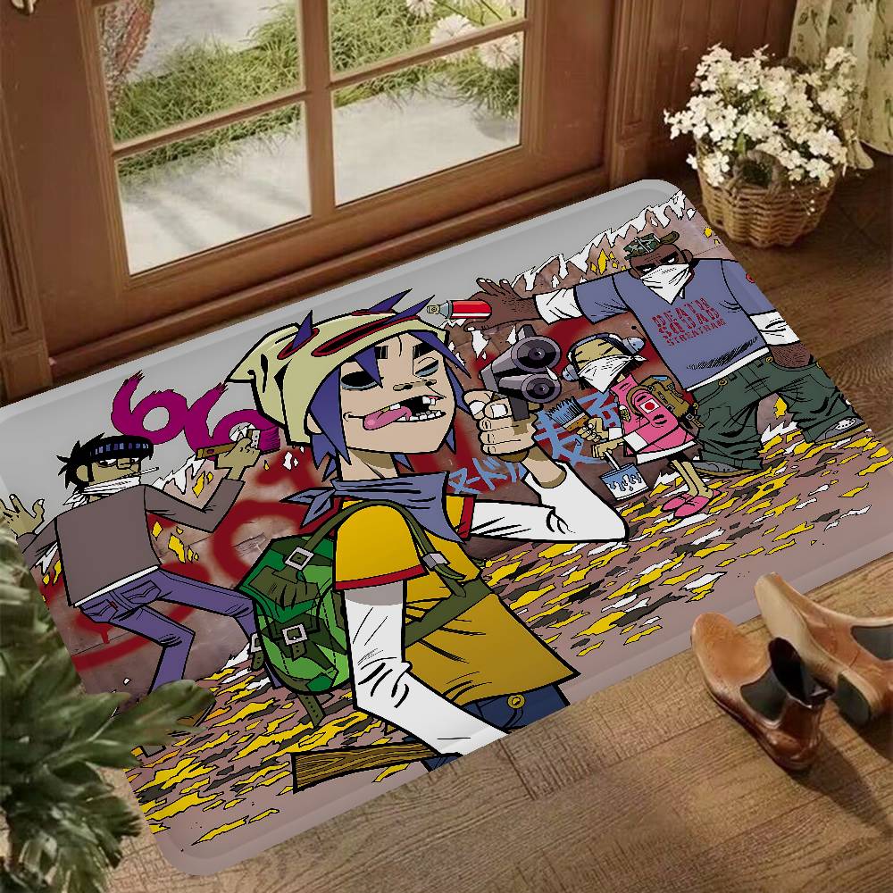 Группа G-Gorillaz Музыкальные Крутые Коврики для Комнаты Противоскользящие Впитывающие Воду Длинная Полоса Подушка Коврик для Спальни Бытовые Ковры