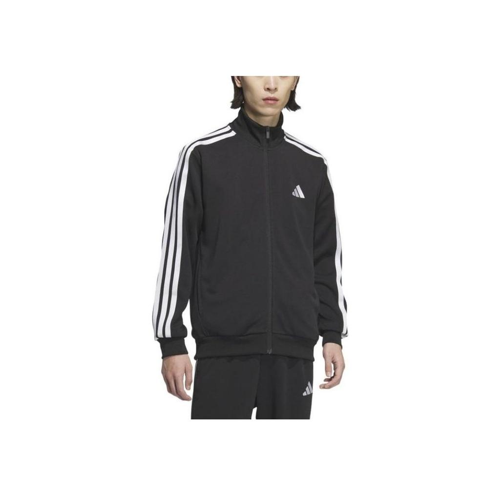 Adidas Ss25 M Mh 3S Brand Logo Striped Sports Long Sleeve Jacket Men Jacket Black White JV6977