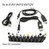 USB Boost Line DC 5V To 9V 8.4V 12V 12.6v Step UP Module 10 Dc Male Power Jack Plug Converter Connector Adapter Charging Cable