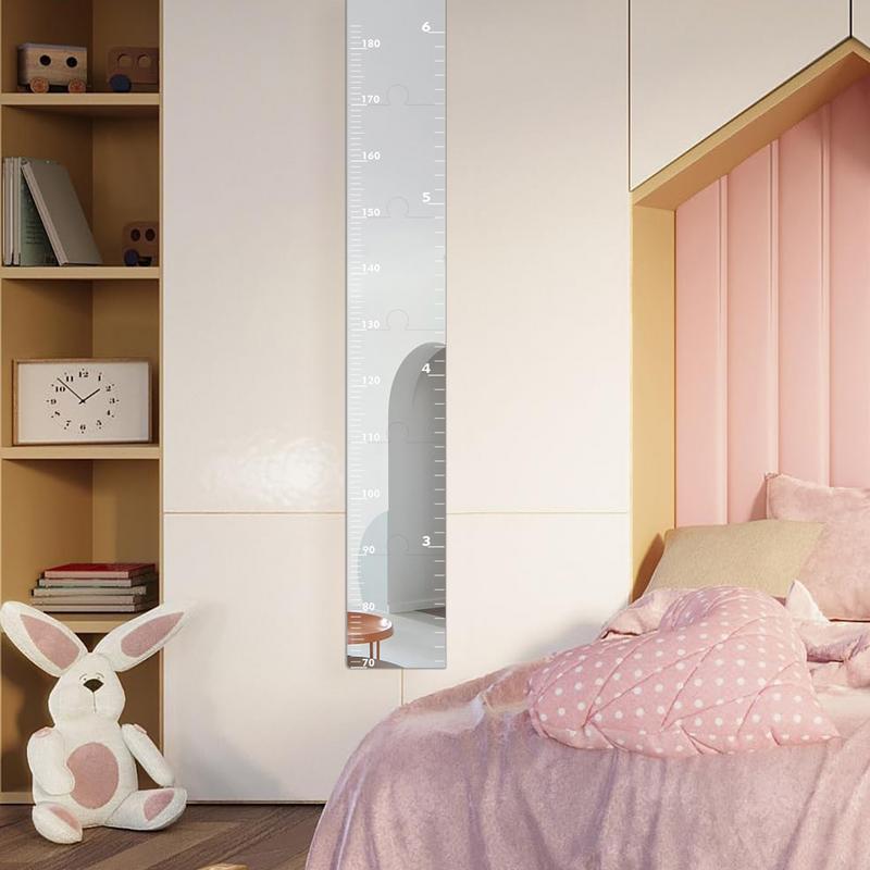 Mirror Growth Chart For Wall Acrylic Kids Measuring Mirror Height Chart Children's Nursery Wall Decor Dress Up Center Ruler With