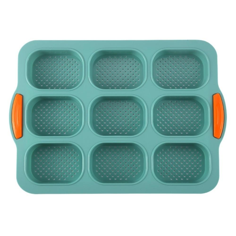 9 Grids Bread Baking Form Non-Stick Silicone Baking Pan Food Grade Bread Loaf Pan  Household Baking