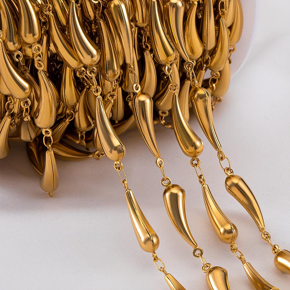 1M Stainless Steel Hip Hop Punk Butterfly Heart Ocean Shell Chain DIY Jewelry Necklace Bracelet Gold Plated Necklace Components