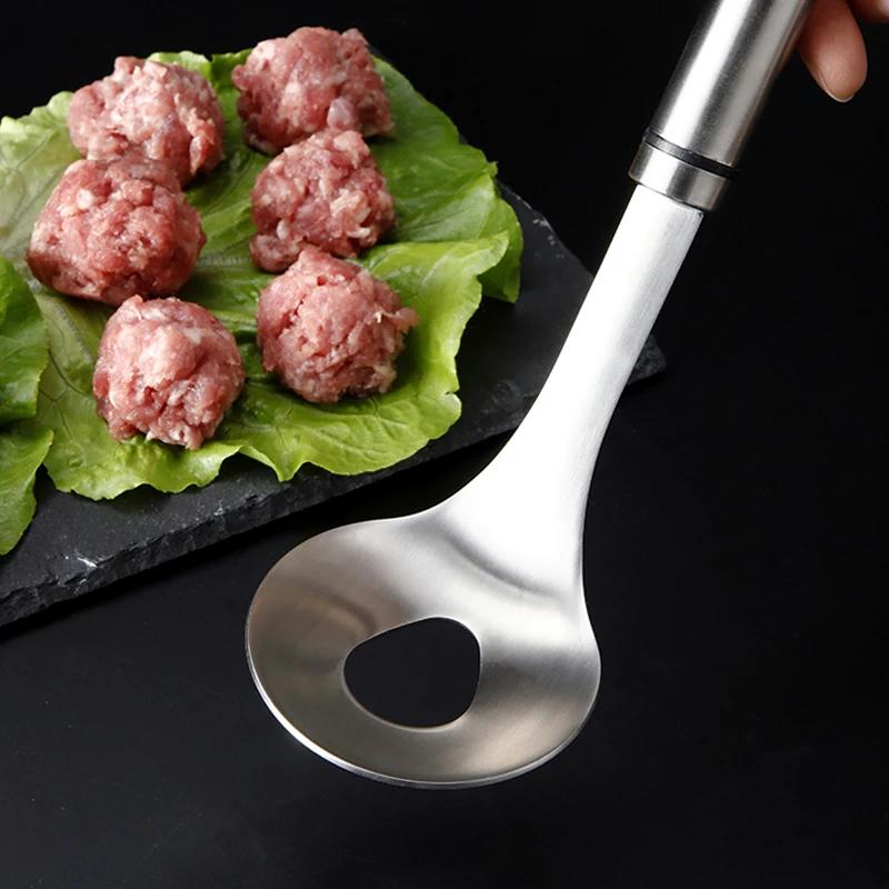 Ложка для фрикаделек из нержавеющей стали, совок для фрикаделек, самодельная форма для фрикаделек, антипригарный фрикадельковый инструмент для приготовления фрикаделек, кухонные гаджеты