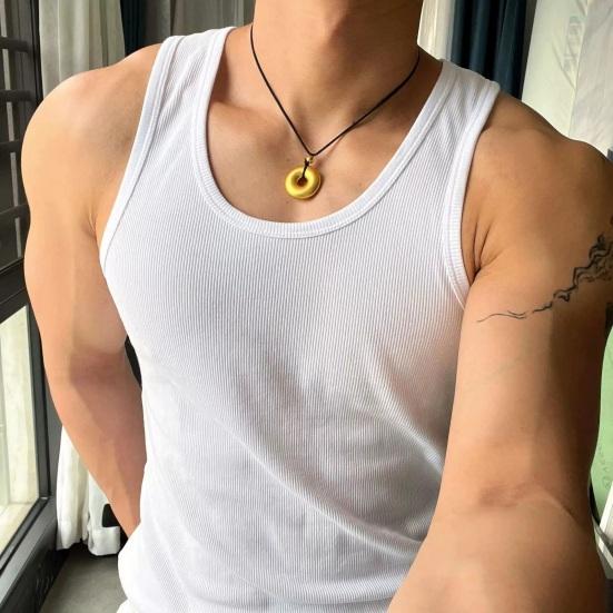 Мужской жилет Сплошной цвет с круглым вырезом без рукавов Фитнес-майки Дышащая повседневная уличная одежда Летняя одежда для отдыха для спорта Путешествия Покупки Повседневная одежда