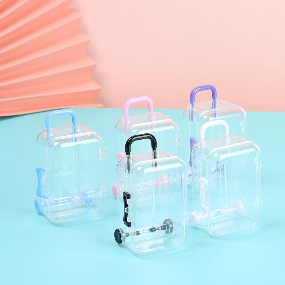 New Plastic Doll Handbag Case Mini Suitcase Lovely Small Clutch Jewellery Box Dolls Miniature Toys