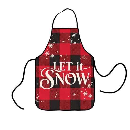 Рождественский фартук Праздничный фартук с принтом для готовки и сервировки Регулируемая шейная лямка Кухонный фартук для готовки, садоводства, официанта