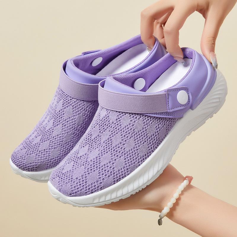 Женские дышащие сетчатые повседневные тапочки Flyknit с закрытым носком