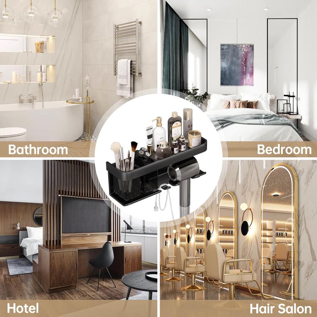 Hair Dryer Holder Wall Dryer Cradle Straightener Stand Hairdryer Organizer Box Toilet Blower Holder Shelf Bathroom Accessories