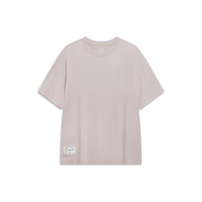 Футболка Li Ning Sports Lifestyle Series с круглым вырезом и коротким рукавом, однотонная, мужская, цвет козий-серый AHST187-9