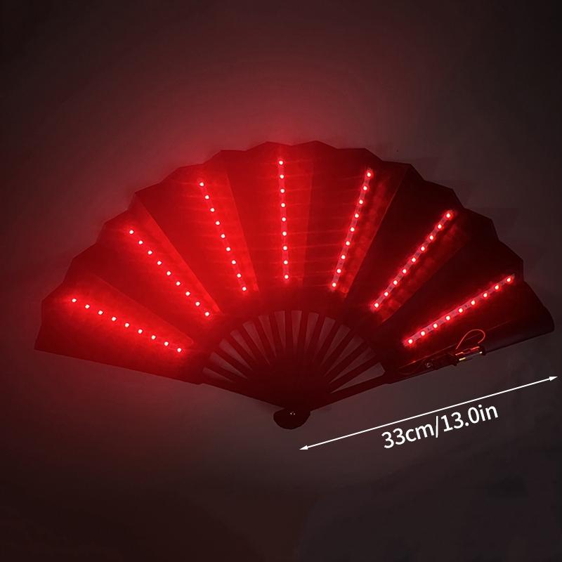 LED Wedding Hand Fans Dance Fan for Women Custom Wedding Fan Folding Hand Fan for Women Glow Fan Glow In Dark Abanicos Para Boda