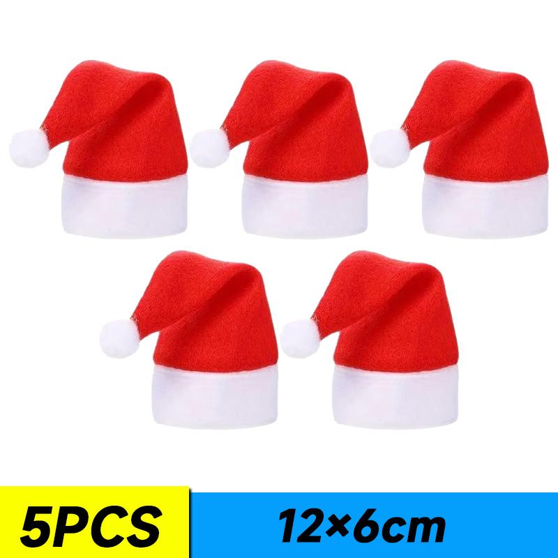 100 шт. рождественских шляп для украшения посуды, рождественская шляпа для семейной вечеринки, маленькая рождественская шляпа, держатель для вилки и ножа, сумка для новогодних подарков