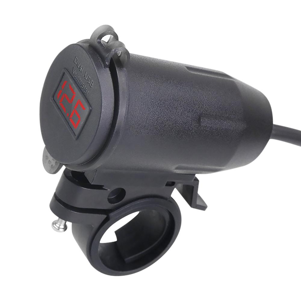 Зарядное устройство для мотоцикла Dual QC 3.0 USB зарядное устройство вольтметр модифицированное зеркало телефон зарядное устройство водонепроницаемый быстрый адаптер питания гнездо