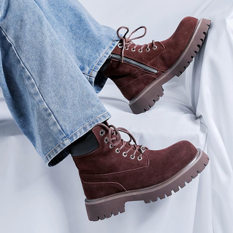 Новые ботинки Martin с толстой подошвой, модные в стиле ретро, британские, со шнуровкой спереди, универсальные ботинки для активного отдыха 66681-R