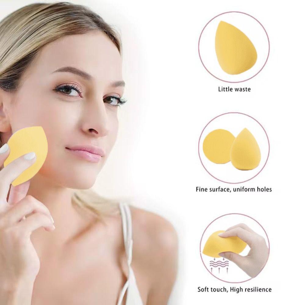 with Egg Case Makeup Sponges Set Yellow Face Makeup Tools  for Foundation Application