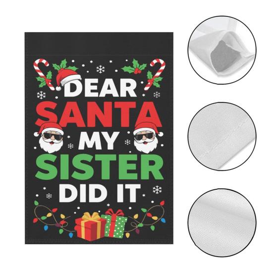 Wait Your Turn Fat Boys Garden Flag Funny Turkey Santa Claus Thanksgiving Christmas Hanging Banner for Outdoor Porch Yard Decor