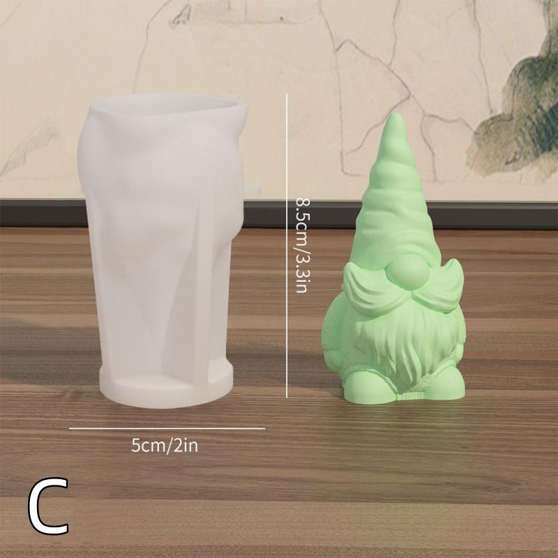 Новый 4/1 шт. Рождественский гном свеча силиконовая форма 3D Санта-Клаус гипсовые смоляные формы мыло лед выпечка инструменты для украшения дома подарки