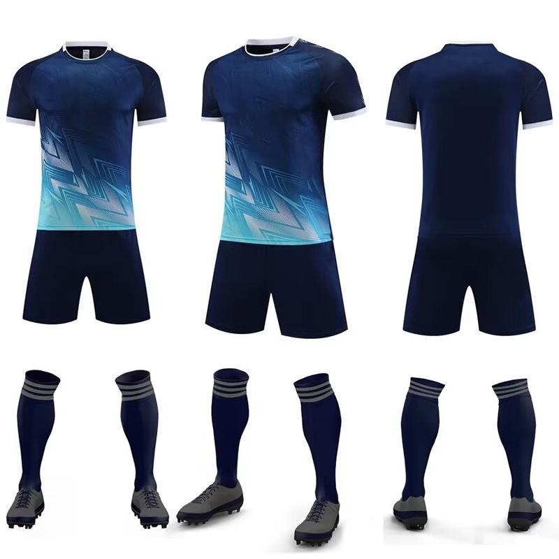 Men & Kids Breathable Short Sleeve Football Jersey Set For Team Match Training