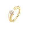 ANIA HAIE Gold Sparkle Carved Crossover Adjustable 925 Silver Size Adjustable Ring R066-04G