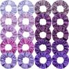20pcs Women Purple Violet Satin Scrunchies Solid Color Handmade Elastic Hair Bands Baby Girls Headwear Hair Accessories