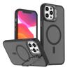 KEYSION Lens Stand Magnetic Phone Case for MagSafe for iPhone 11 12 Pro Max 11 Pro Matte Translucent Shockproof Back Cover